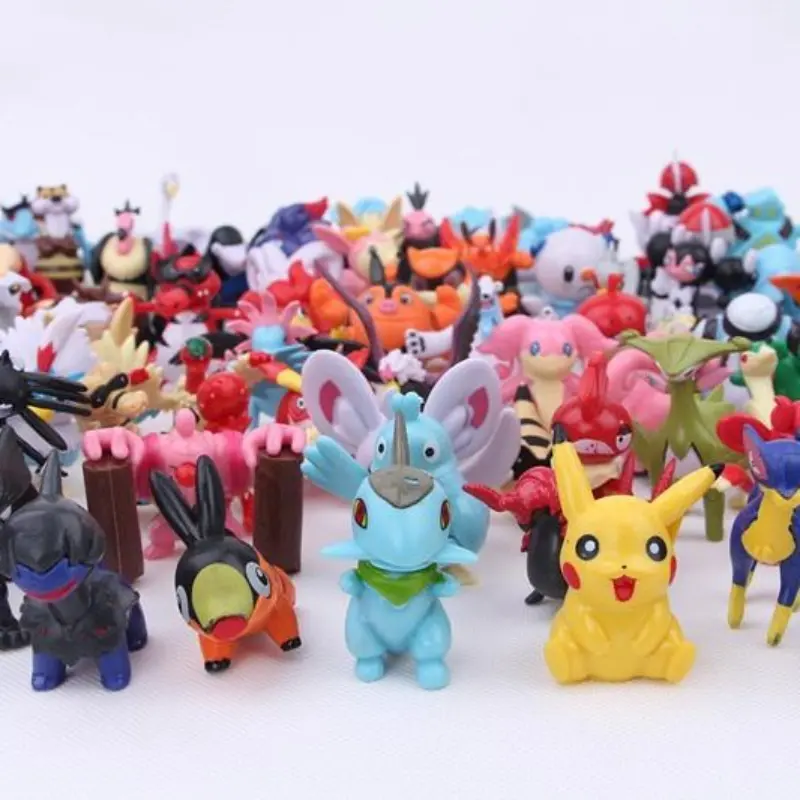 24-144Pcs Pokemon Anime Cartoon Figure Pikachu Different Style Action Model 2-3CM Not Repeating Mini Model Toy Birthday Gifts