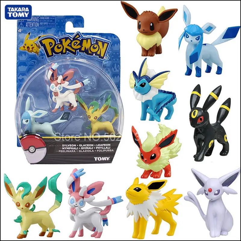 Pokemon Eevee Family Figure Toys Model Collection Eevee Action Toys for Children Birthday Gifts