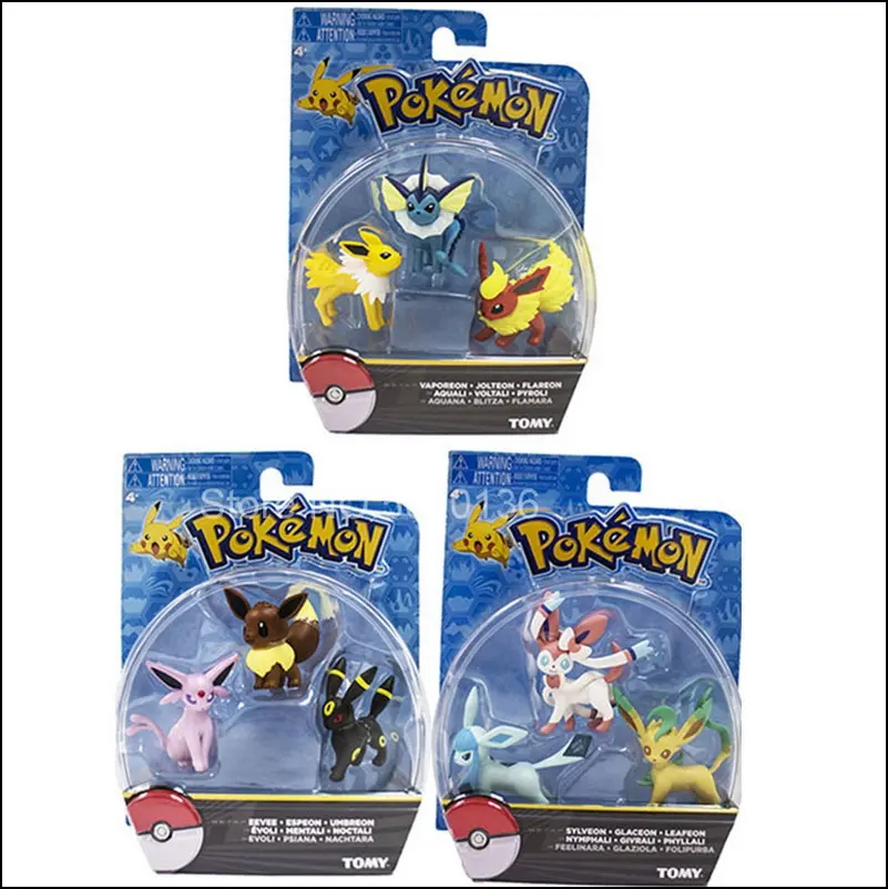 Pokemon Eevee Family Figure Toys Model Collection Eevee Action Toys for Children Birthday Gifts