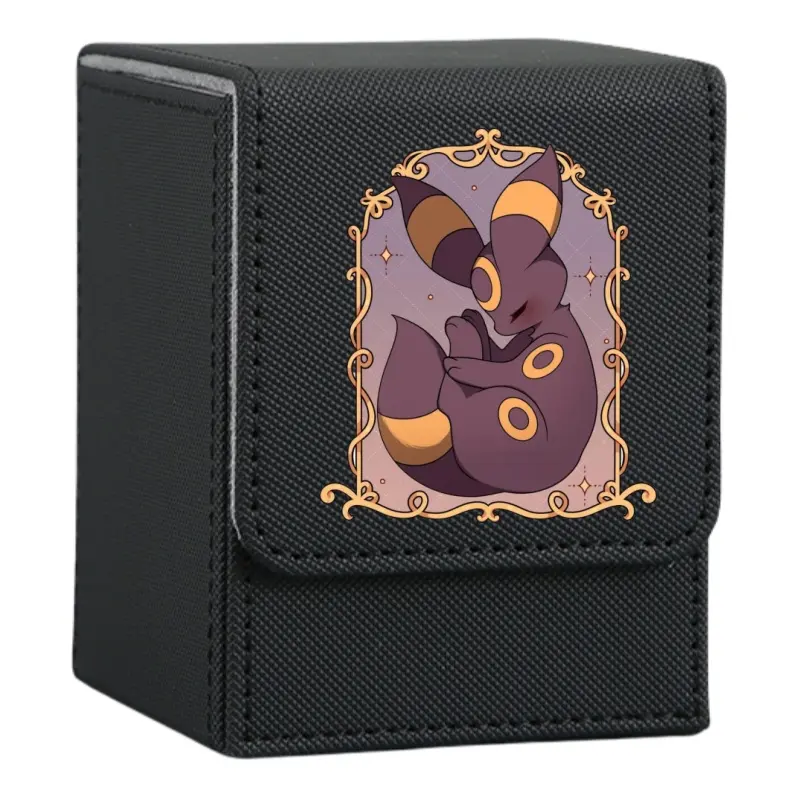 Anime Sylveon Card Case Umbreon Eevee Jolteon Vaporeon Ptcg Diy Window Series Leather Action Toy Figure Game Collection Box