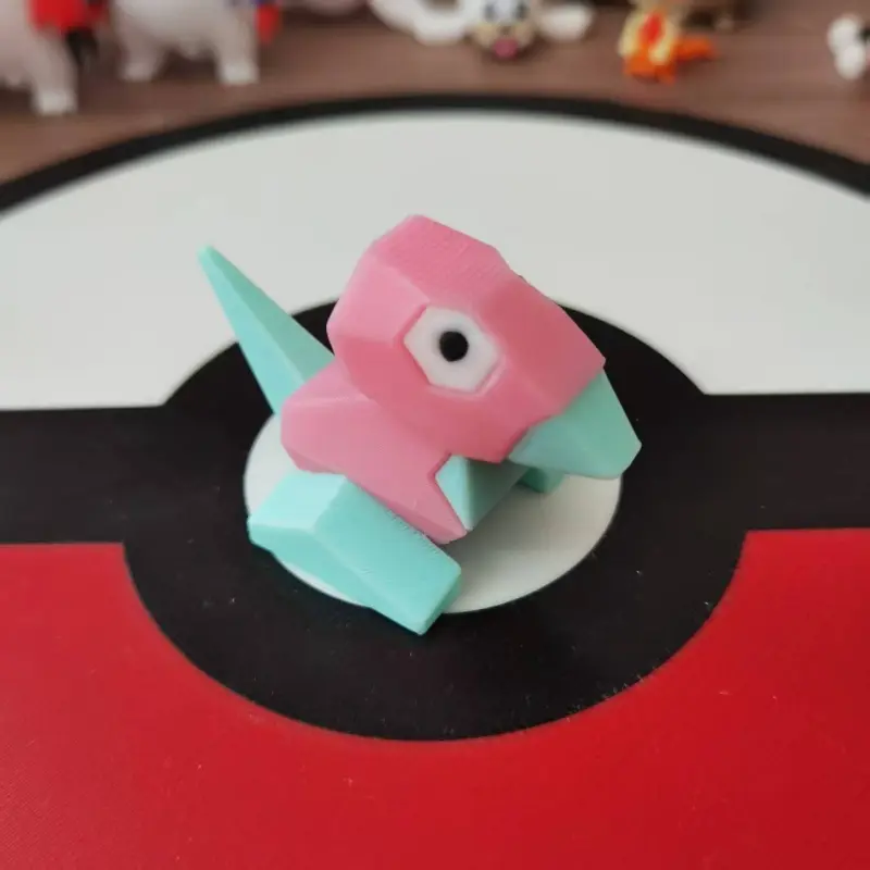 Anime Pokemon Porygon Proportion World 1:20 Diy 3D Printing Cartoon Action Figure Model Desktop Decoration Statue Birthday gift