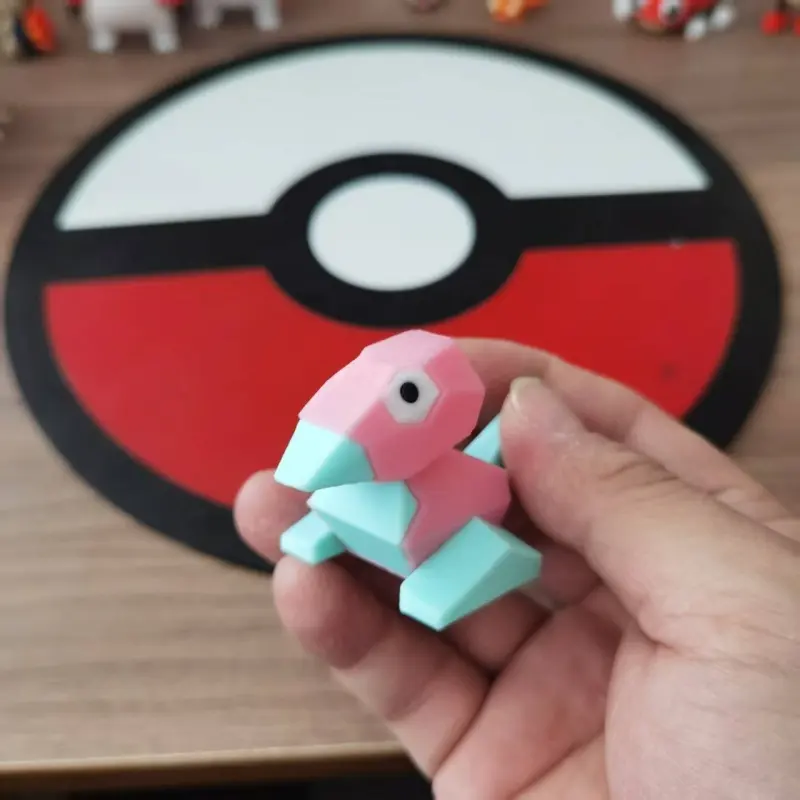 Anime Pokemon Porygon Proportion World 1:20 Diy 3D Printing Cartoon Action Figure Model Desktop Decoration Statue Birthday gift
