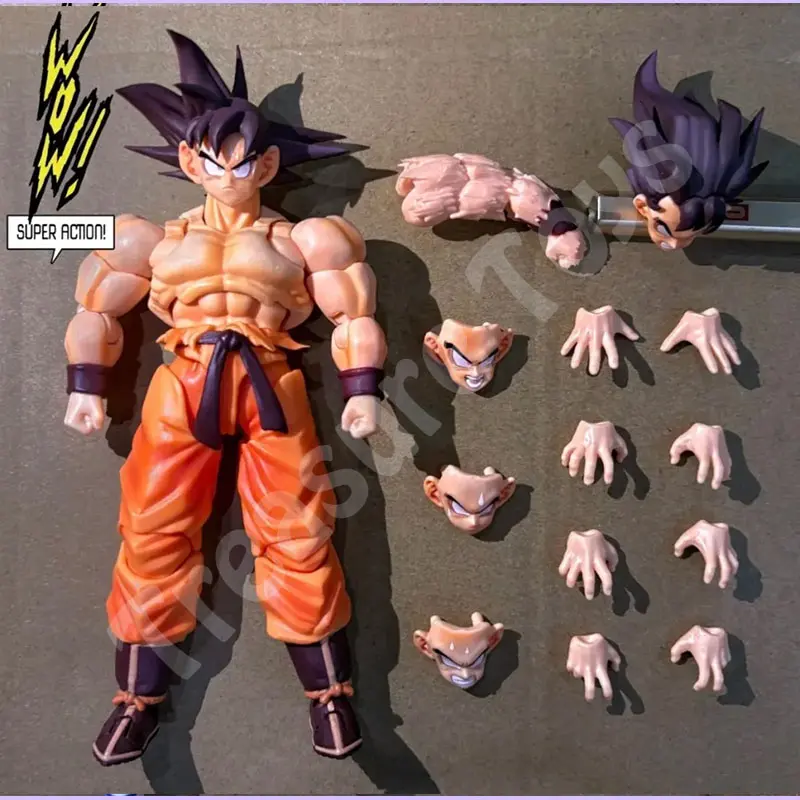 Wow Super Action Studio Son Goku Figure Dragon Ball Z SHF Super Saiyan Son Goku Kaiouken Anime Action Figure Model Toys Gifts