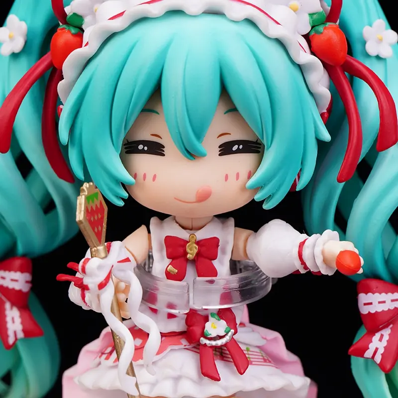 10cm #1939 Hatsune Miku Anime Figure 15th Anniversary Strawberry Miku Action Figure #1940 PVC Collection Model Doll Toys Gift
