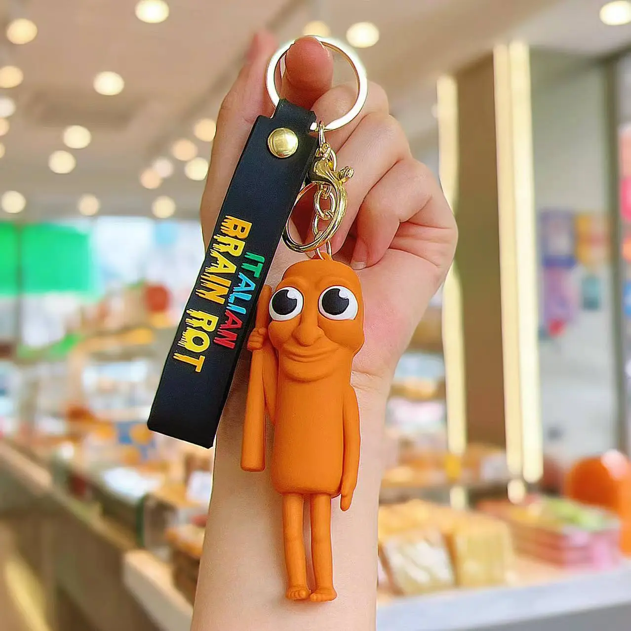 Italian Brainrot Keychain Cartoon Figure Silicon Pendant for Backpack Accessories Key Ring Decor Creation Ornament Birthday Gift