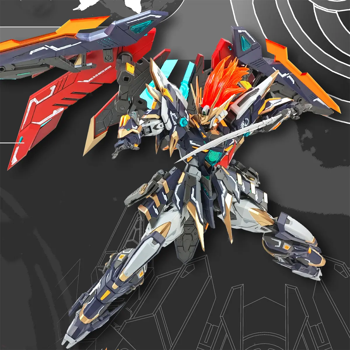 SNAA Martial Emperor YR-03 1/100 MG Action Anime Figures Water Delivery Stickers Assembly Model Kits Toys Mobile Suit Gift