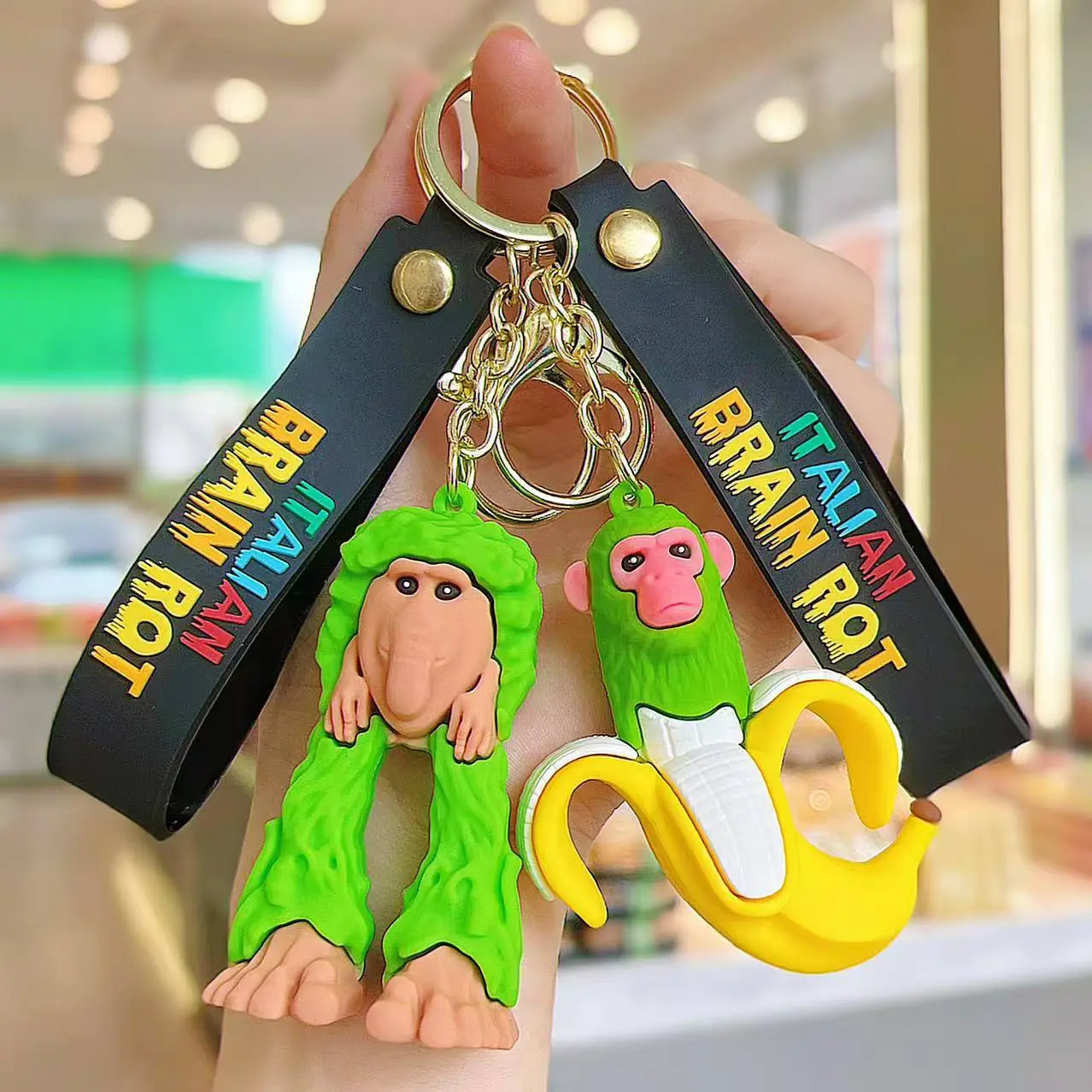 Italian Brainrot Keychain Cartoon Figure Silicon Pendant for Backpack Accessories Key Ring Decor Creation Ornament Birthday Gift