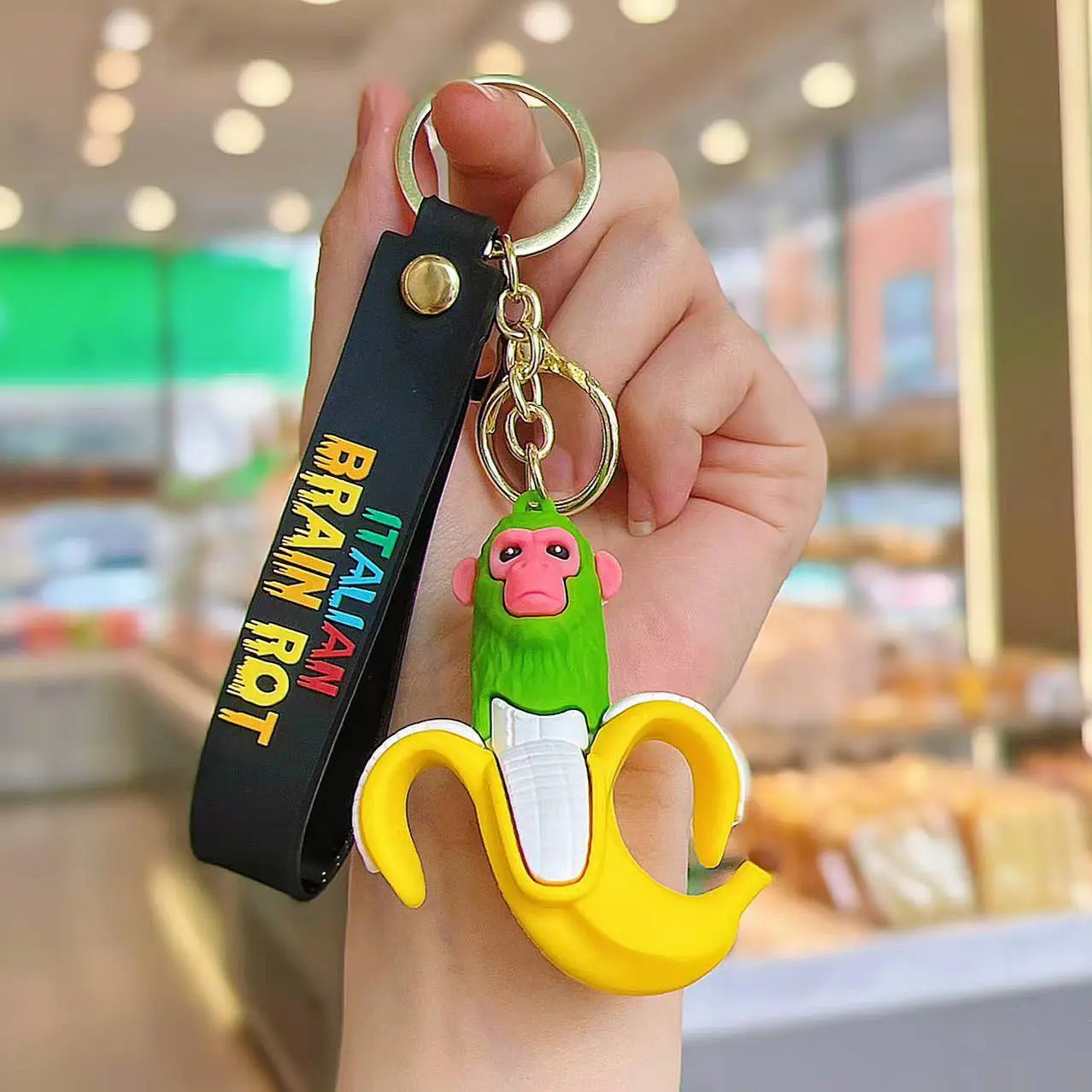 Italian Brainrot Keychain Cartoon Figure Silicon Pendant for Backpack Accessories Key Ring Decor Creation Ornament Birthday Gift