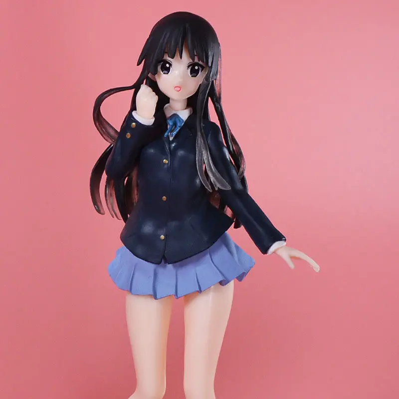 20cm K-ON！、K-ON！ Anime Figures Hirasawa Yui Akiyama Mio Uniforms Beautiful Girl Kawaii Action Figure PVC Model Doll Gift Toys