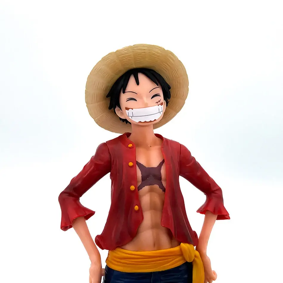 Hot 28cm One Piece Anime Figure Confident Smiley Luffy Three Form Face Changing Doll Action Figurine Model Toys Kits