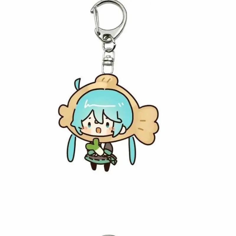 Kawaii Hatsune Miku 5cm Acrylic Keychain Figure Accessories Anime Cartoon Cute Girly Heart Bag Pendant Charm Keyring Gifts Toys