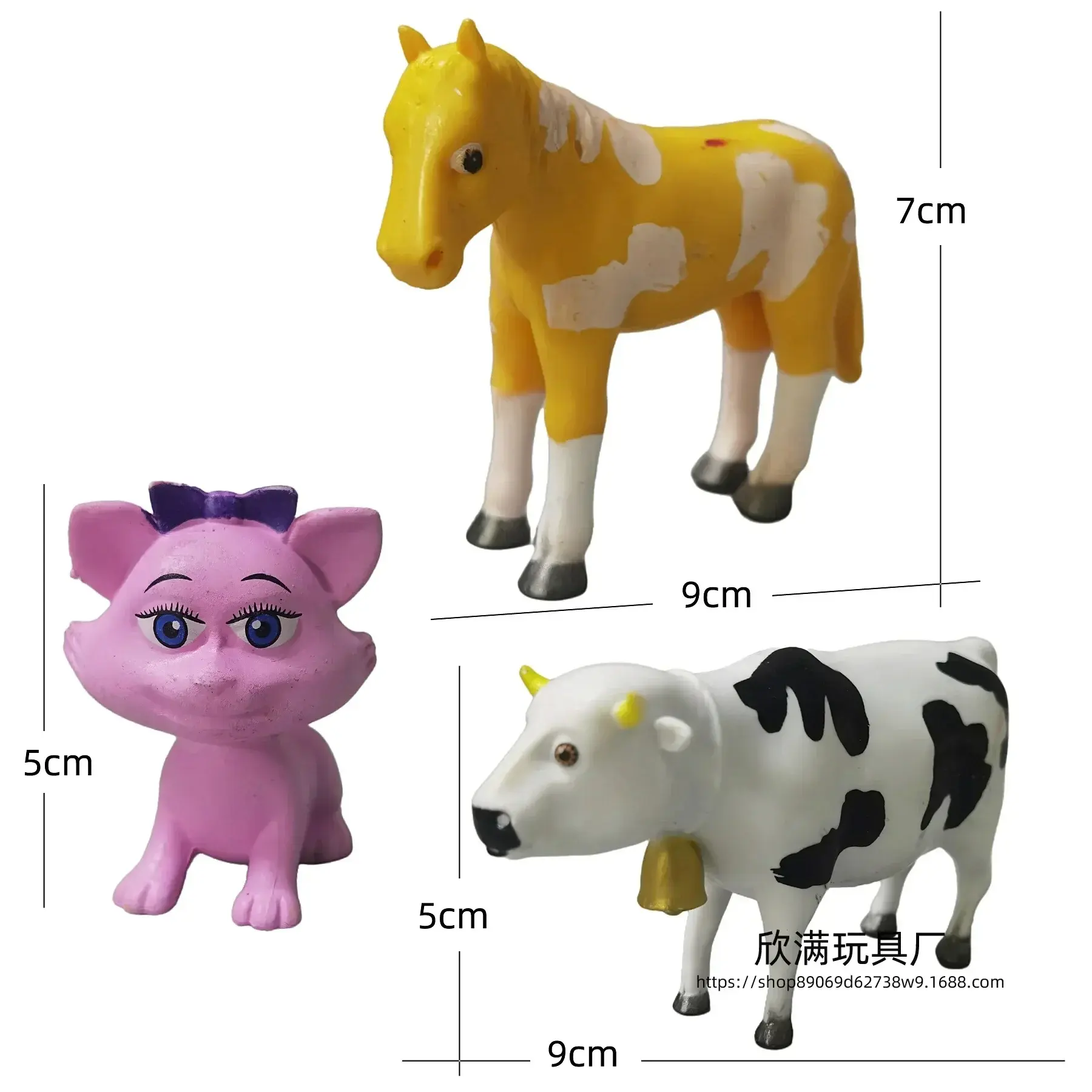 10pcs/set Cute Happy Farm Action Figures La Granja De Zenon Red Barn Barnyard Farm Kids Baby Animals PVC Dolls Set Toy Gifts