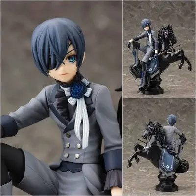 Black Butler Ciel Phantomhive Sebastian Michaelis Anime Figure Model Statue Boys Collection Desktop Decoration Ornament Toy Gift