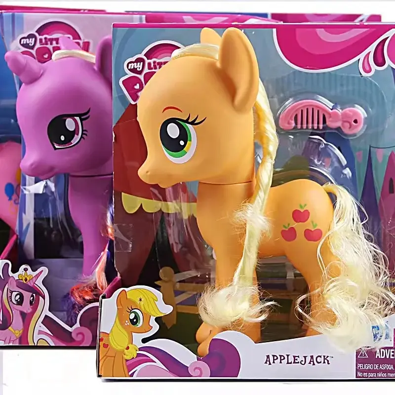 22CM My Little Pony Action Figures Twilight Sparkle Rainbow Fluttershy Pinkie Pie Rarity Pony Model Doll Toy Girls Surprise Gift