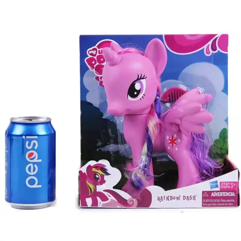 22CM My Little Pony Action Figures Twilight Sparkle Rainbow Fluttershy Pinkie Pie Rarity Pony Model Doll Toy Girls Surprise Gift