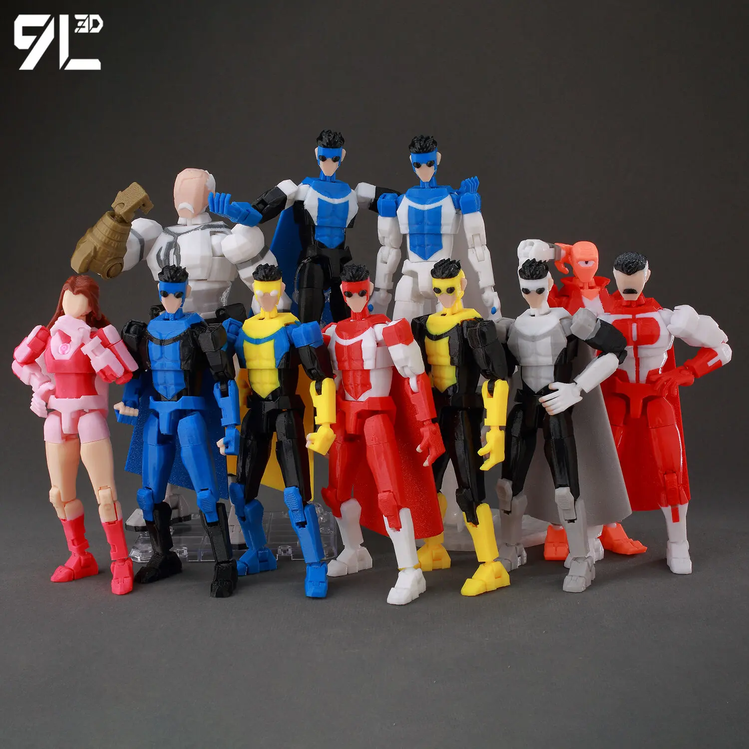 9L3D Printed Invincible Boy Lucky13 Dummy13 Conquer LEX Allen Superheroes Anime Toys Action Figures Mannequin Model Ornaments