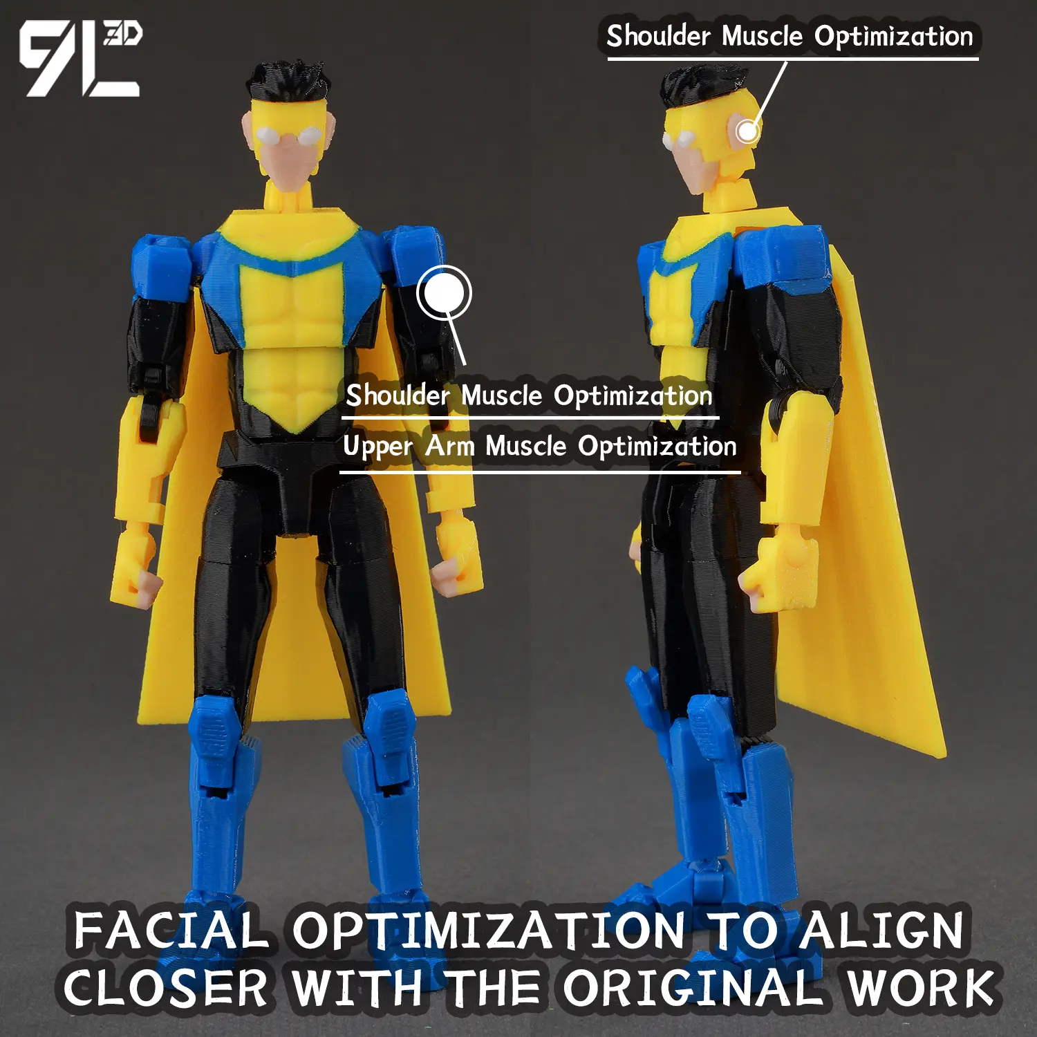 9L3D Printed Invincible Boy Lucky13 Dummy13 Conquer LEX Allen Superheroes Anime Toys Action Figures Mannequin Model Ornaments