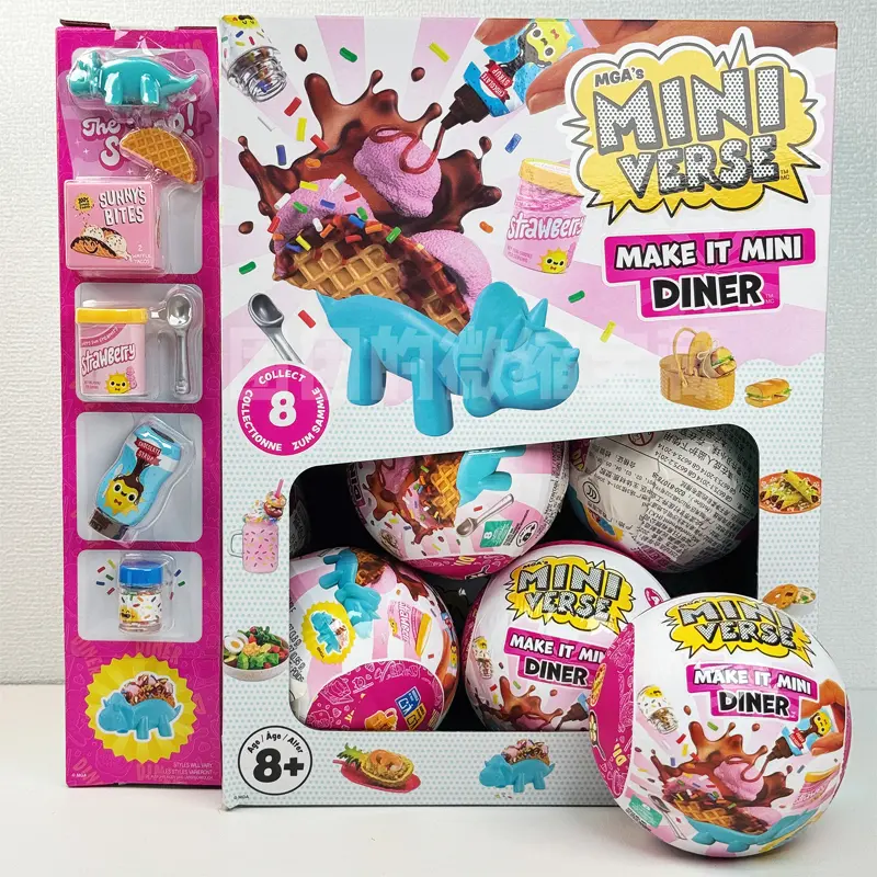 Newl MGA Miniverse Dinner Gourmet Ball 4th Generation Surprise Mini Food Play DIY Miniature Gourmet Dessert Ball Kids Gifts