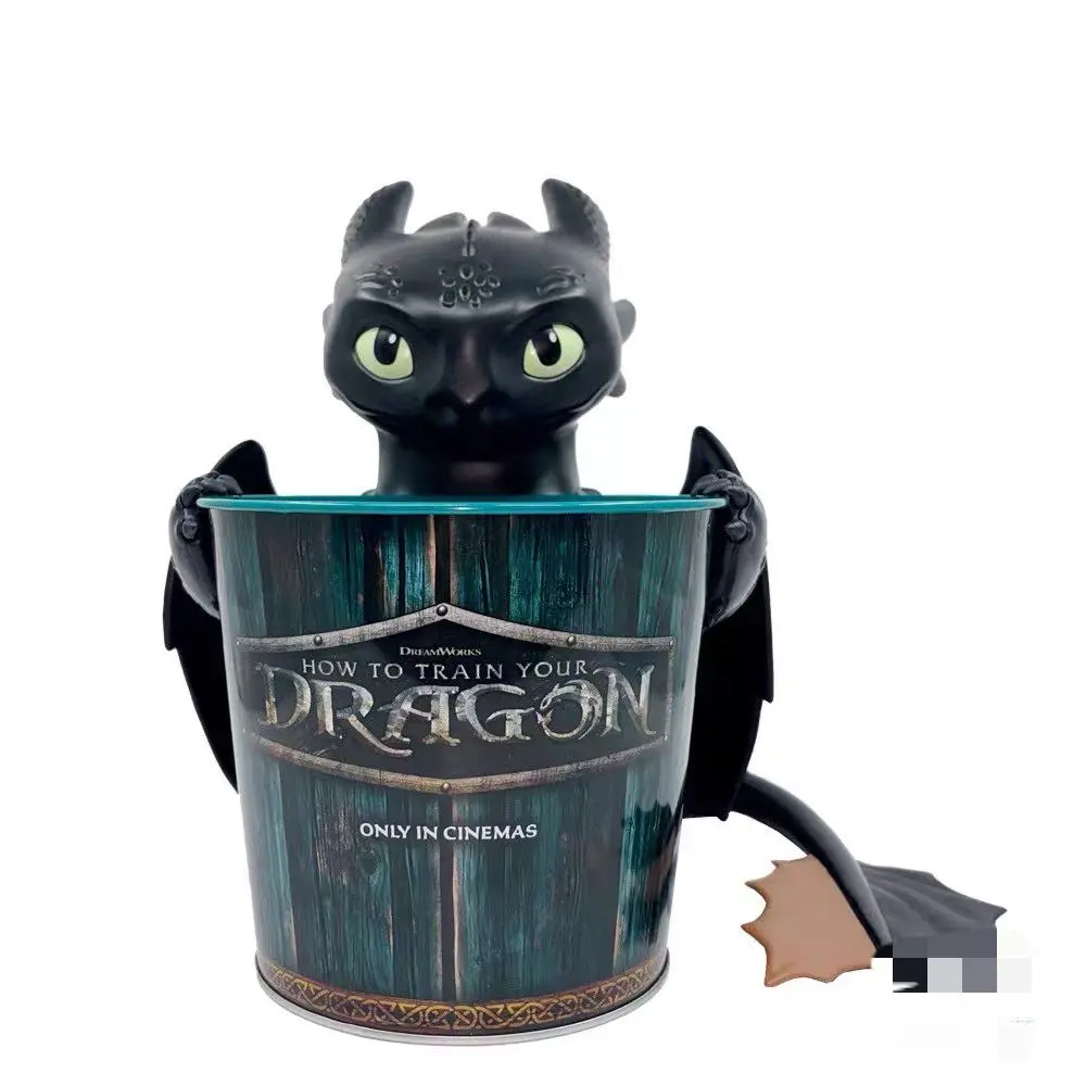 New Toothless Popcorn Shaped Bucket Water Cup How To Train Your Dragon Movie Peripherials Toys Cute Kawaii Model Birthday Gift