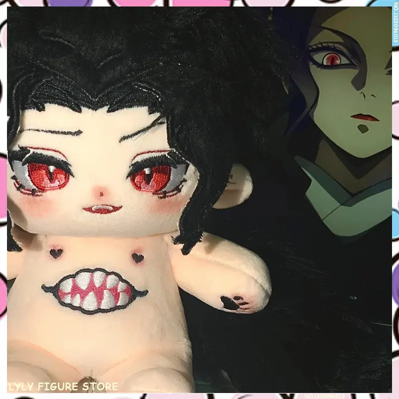 20cm Demon Slayers:Infinity Castle Anime Figure Cotton Dolls Plush Stuffed Doll Body Dress Up Plushie Toys Collectible Gifts