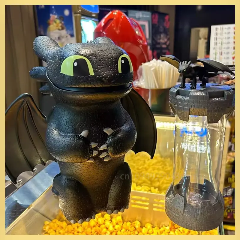 New Toothless Popcorn Shaped Bucket Water Cup How To Train Your Dragon Movie Peripherials Toys Cute Kawaii Model Birthday Gift