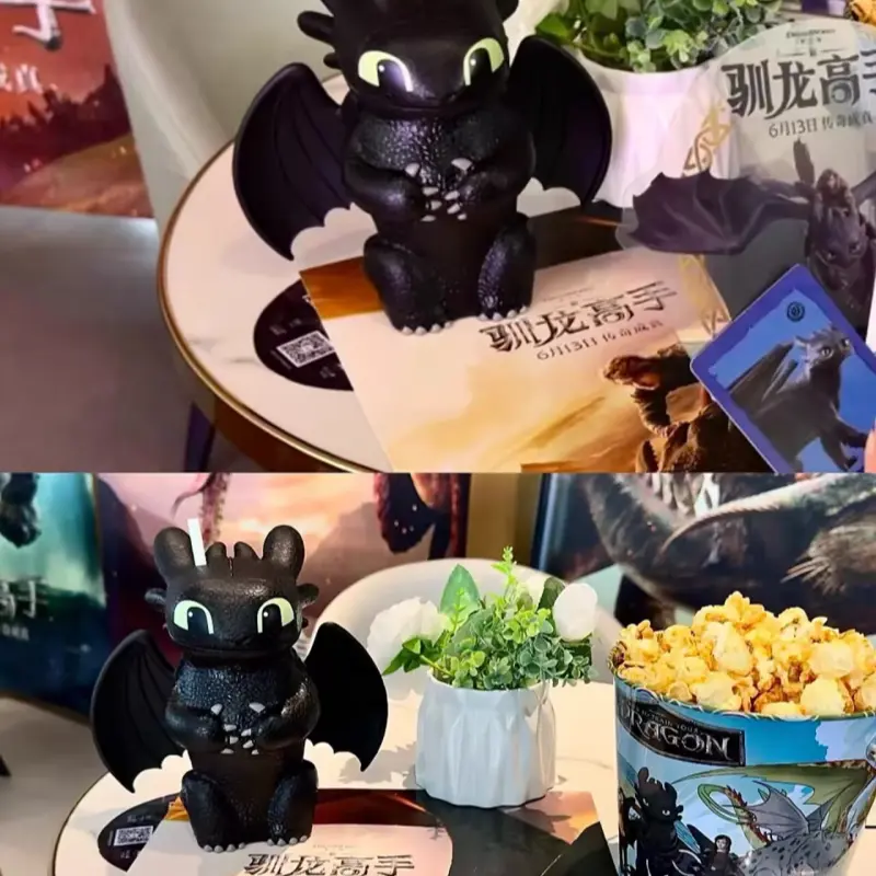 New Toothless Popcorn Shaped Bucket Water Cup How To Train Your Dragon Movie Peripherials Toys Cute Kawaii Model Birthday Gift