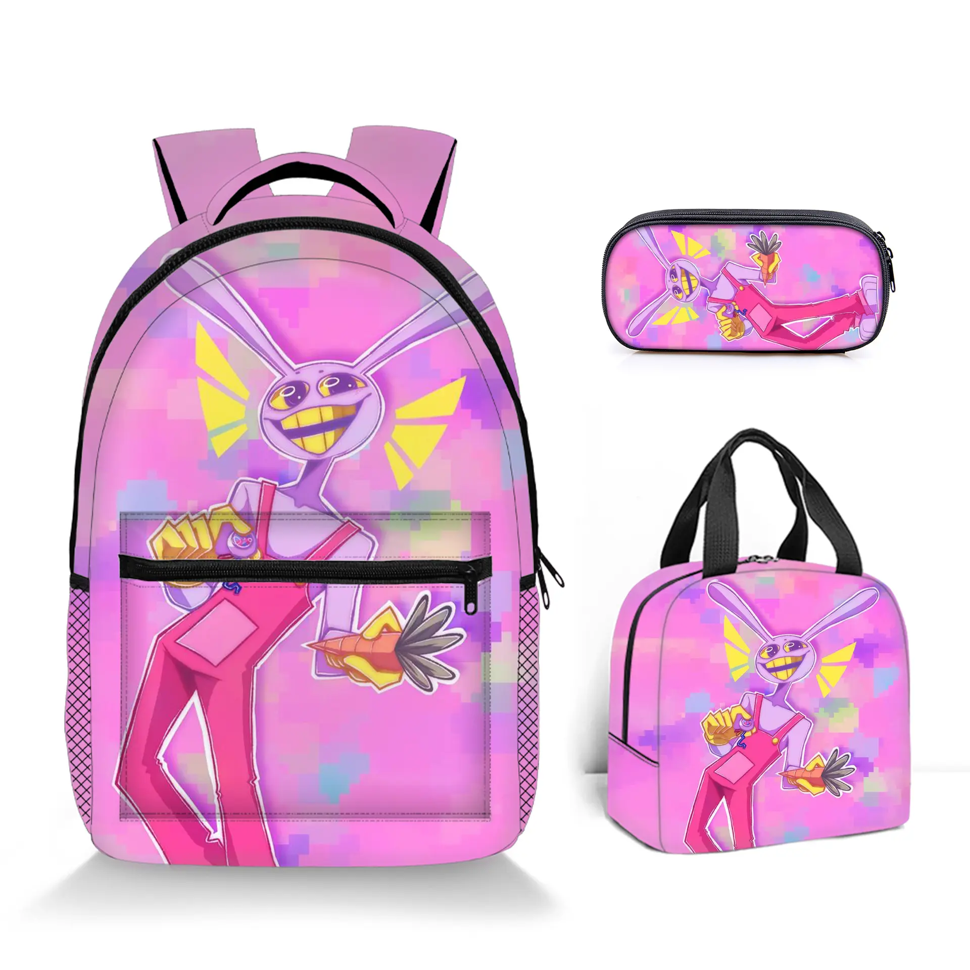 The Amazing Digital Circus Backpack Smiling Critters Cartoon Anime Game School Bag Set Large-Capacity Laptop Mochila Kids Bag