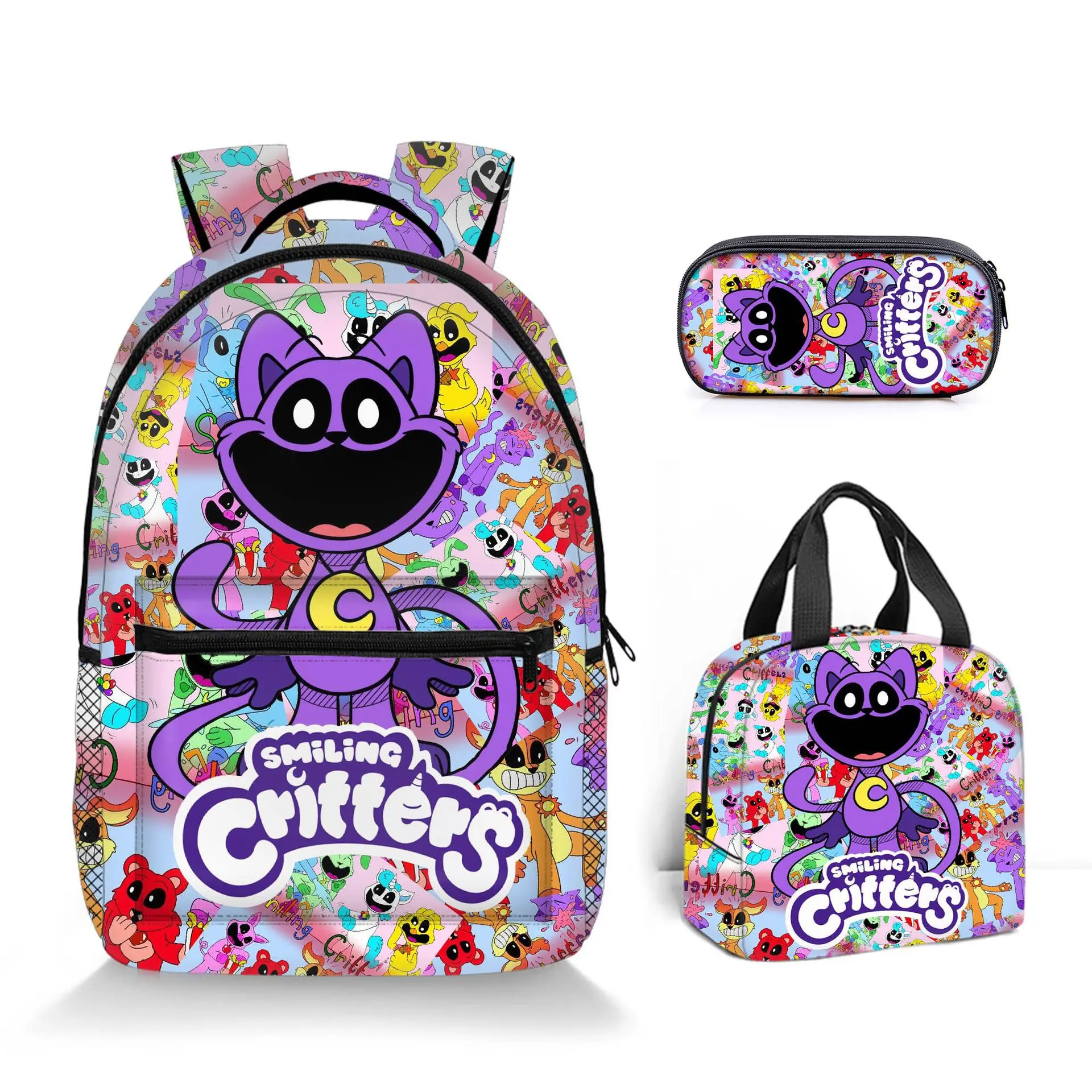 The Amazing Digital Circus Backpack Smiling Critters Cartoon Anime Game School Bag Set Large-Capacity Laptop Mochila Kids Bag