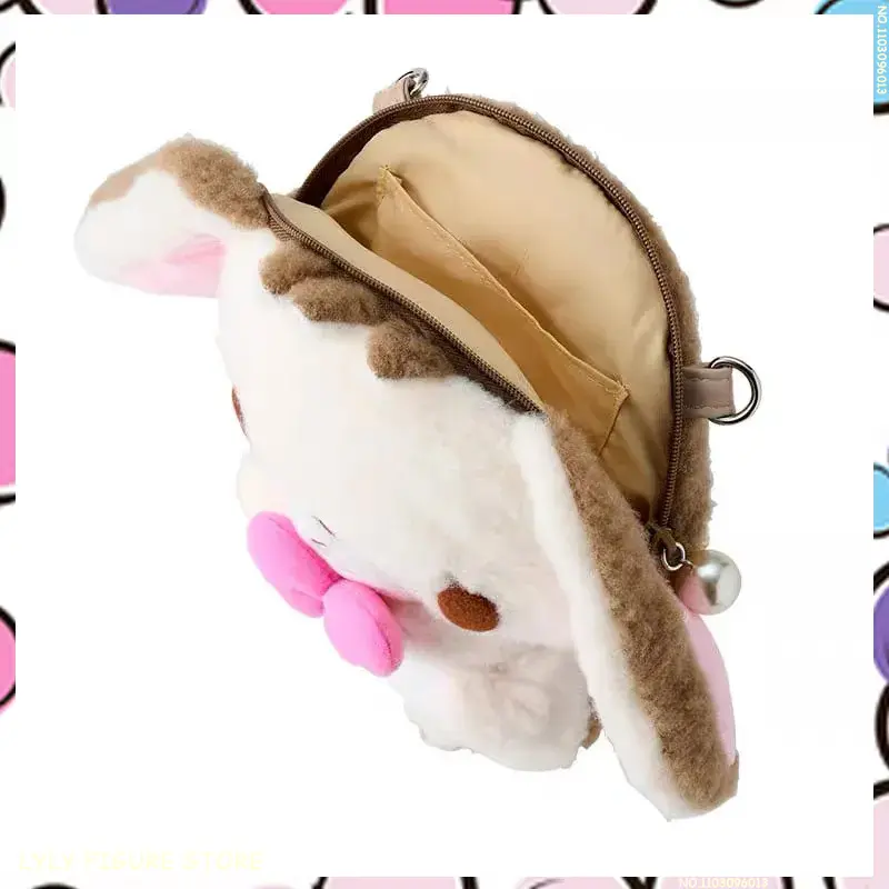 Kawaii Sugarbunnies Plush Two-tone Crossbag Girl's Anime Shirousa White Bunny Pencil Pouch Storage Organizer Bag Birthday Gifts