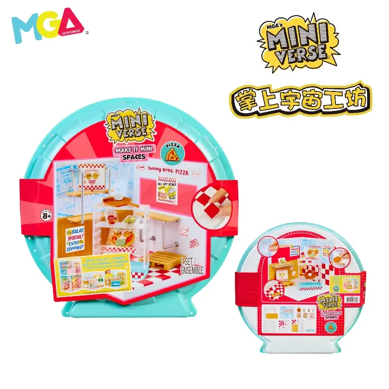 New Miniverse Make It Mini Spaces Basic Scene Ice Cream Pizza Theme Anime Figure Diy Model Props Figures Diy Kids Birthday Gifts