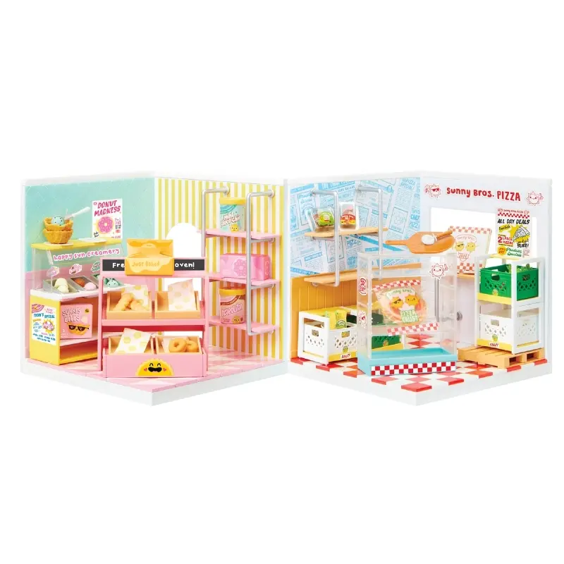 New Miniverse Make It Mini Spaces Basic Scene Ice Cream Pizza Theme Anime Figure Diy Model Props Figures Diy Kids Birthday Gifts