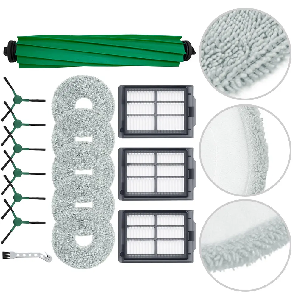 Filter Parts Kit For Roomba Plus 405 & 505 For Combo Multi-Surface Rubber Brush Side Brushes Mop Cloths Kit For Robot Vacuum