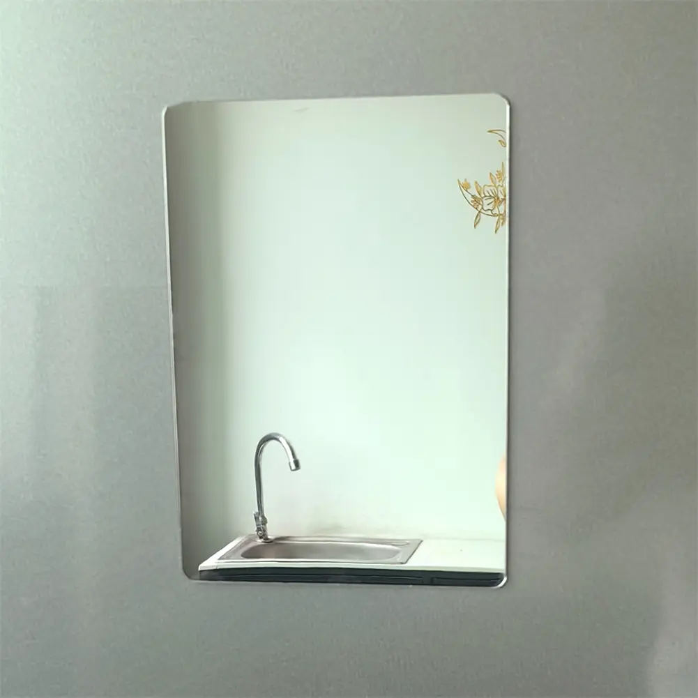 For Bathroom Cabinets Rectangle Magnetic Mirror 5x7in Locker Mirror Bathroom Clear Reflection Frameless Design