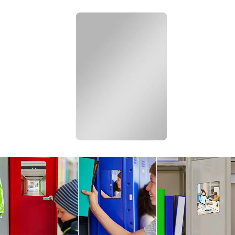 For Bathroom Cabinets Rectangle Magnetic Mirror 5x7in Locker Mirror Bathroom Clear Reflection Frameless Design