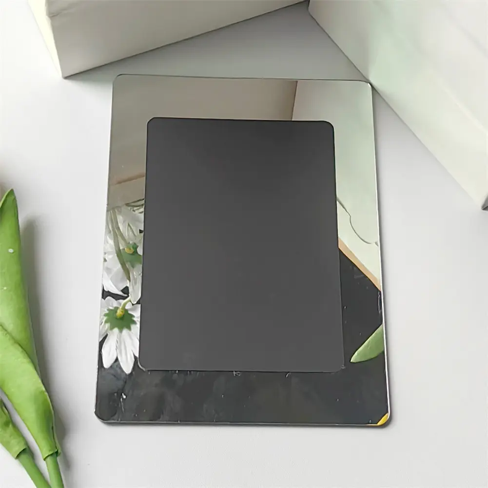 For Bathroom Cabinets Rectangle Magnetic Mirror 5x7in Locker Mirror Bathroom Clear Reflection Frameless Design