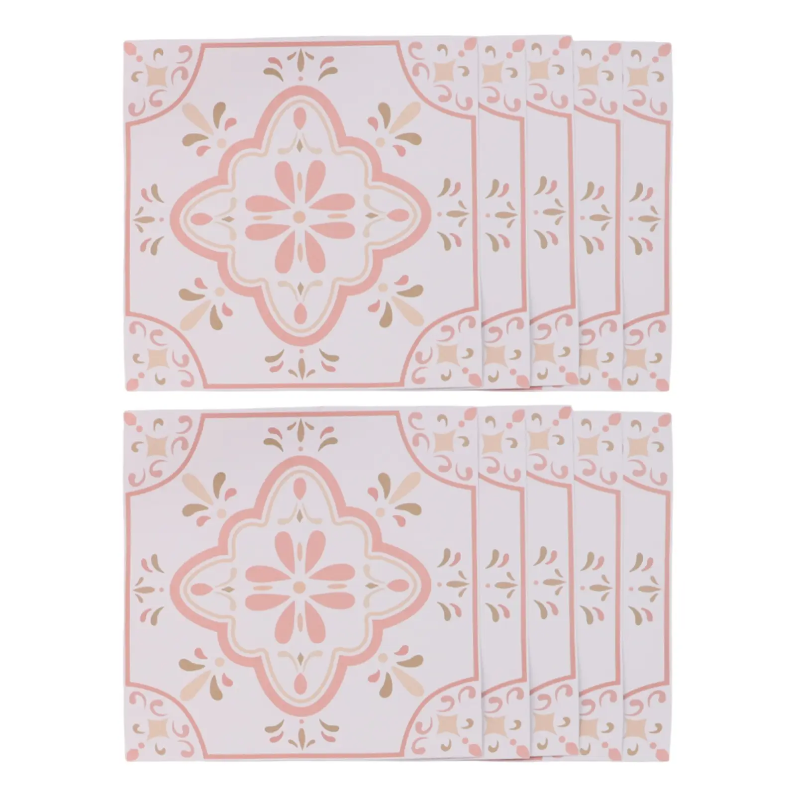 Vintage Charm Stickers Pink Pattern Stickers Home Decor Interior Decoration Exquisite Design Raised Grain Texture