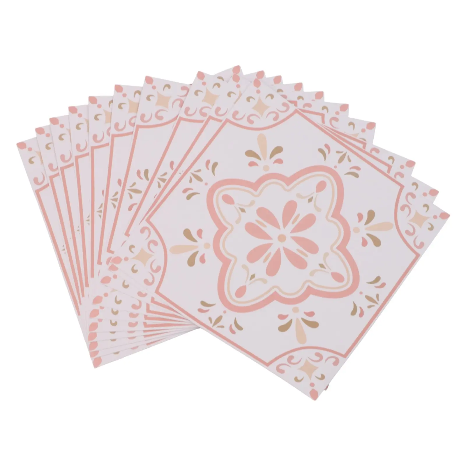 Vintage Charm Stickers Pink Pattern Stickers Home Decor Interior Decoration Exquisite Design Raised Grain Texture