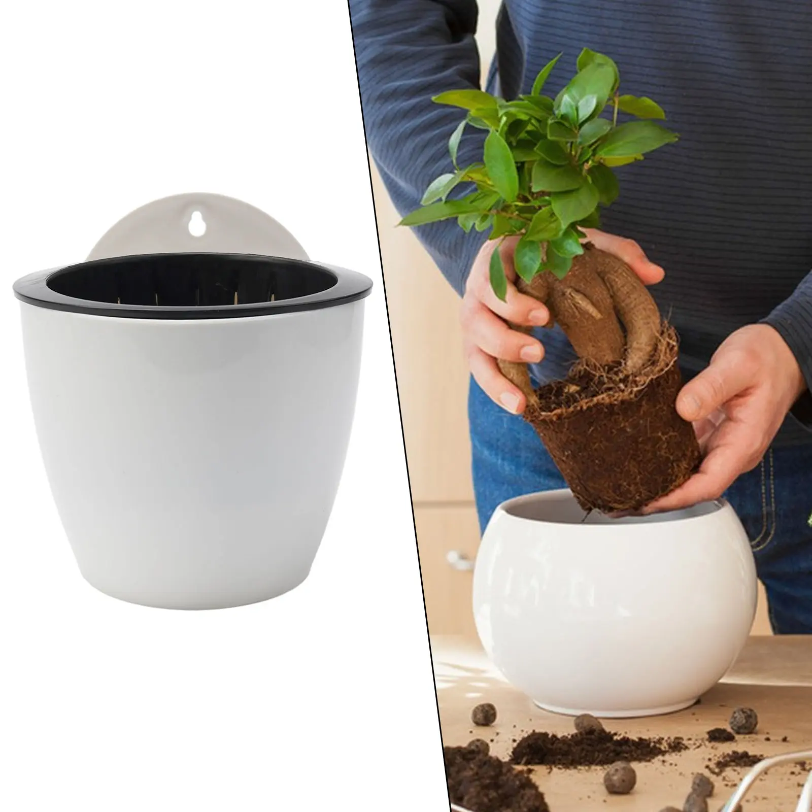 Wall Flower Pot Decor Fence Garden Hanging Indoor Plant Pots Pots Self-Watering Wall Mounted Water-absorbing Useful