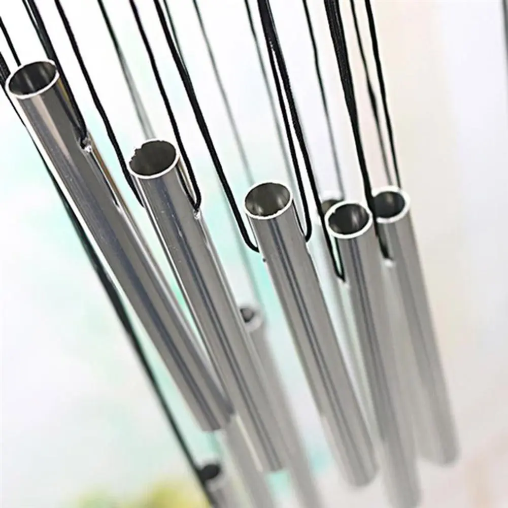 12 Tubes Wind Chime Bells Tubes Garden Home Decoration Hanging Living Room Metal Pipe Outdoor Pendant Decor New Wonderful