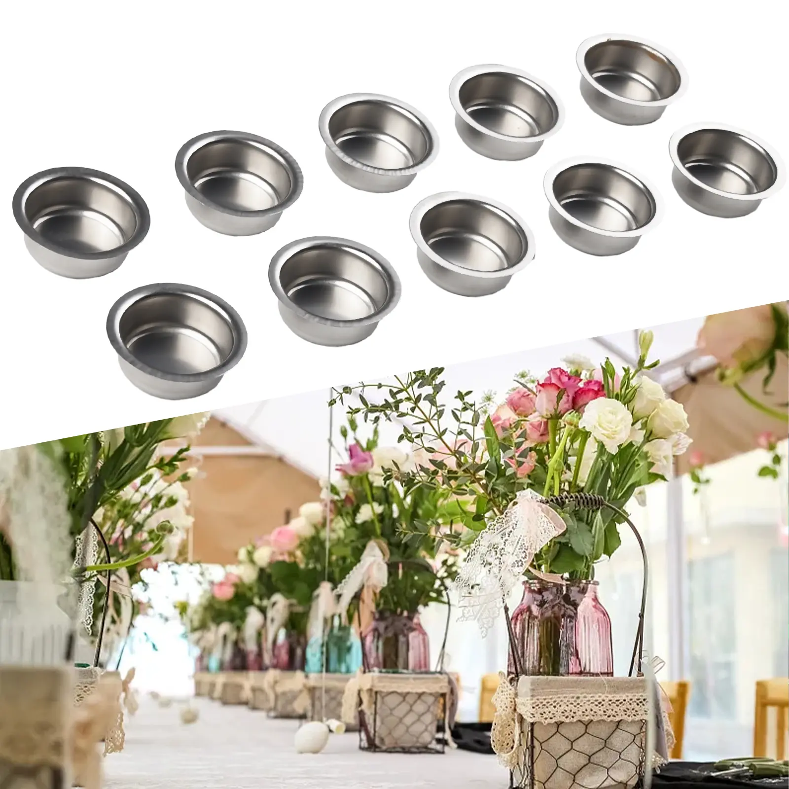 High Quality Candle Cups Accessories For Glass Candles True Color 5*5*1.7cm Hardware Home Metal Specifications