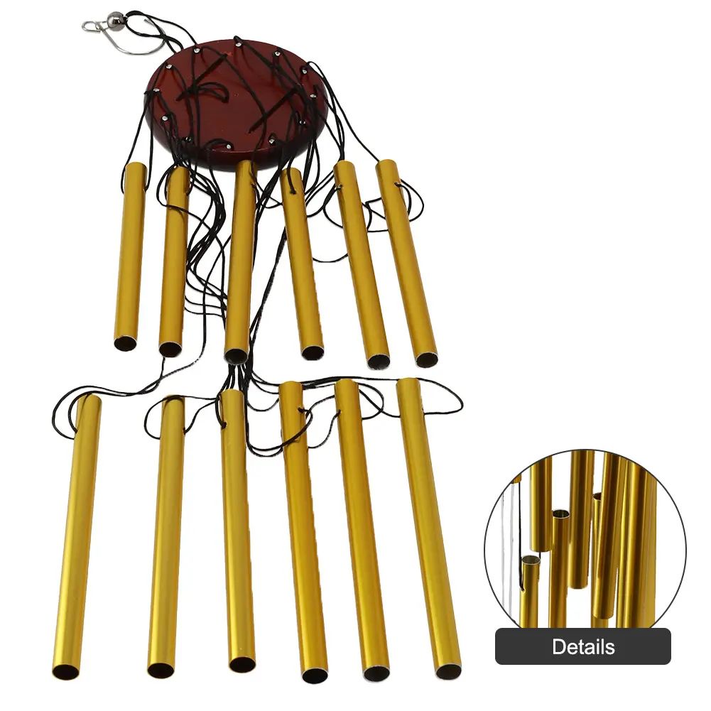 12 Tubes Wind Chime Bells Tubes Garden Home Decoration Hanging Living Room Metal Pipe Outdoor Pendant Decor New Wonderful