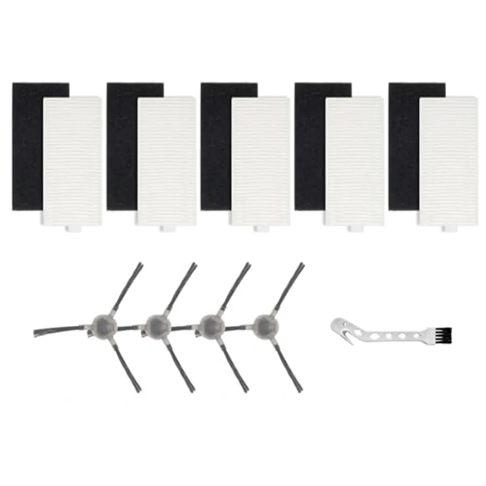 Filters Side Brush Replacement Kit For Lefant M1 / M2 Pro Robot Vacuum 5 Filters + 4 Side Brushes + Cleaning Tool