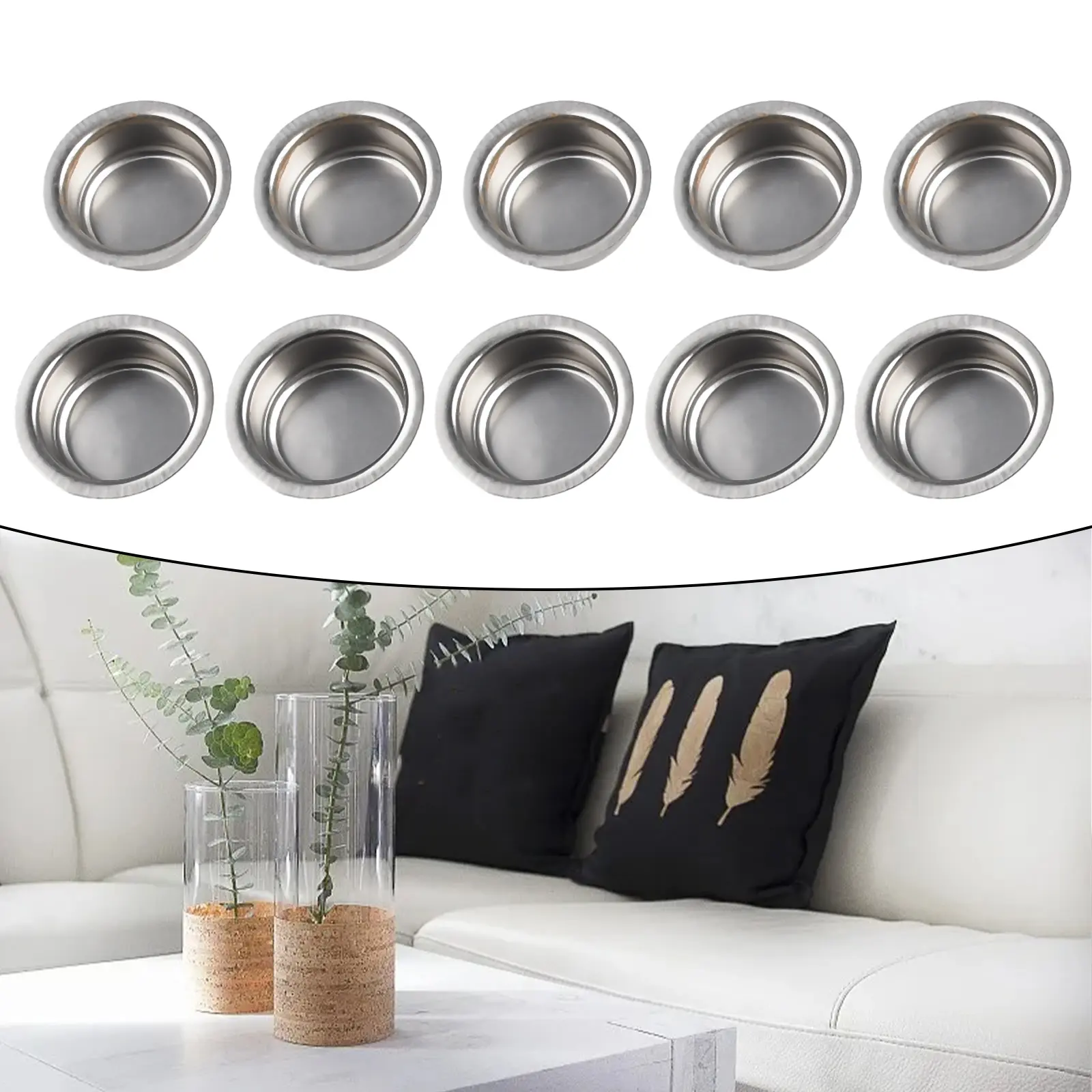 High Quality Candle Cups Accessories For Glass Candles True Color 5*5*1.7cm Hardware Home Metal Specifications