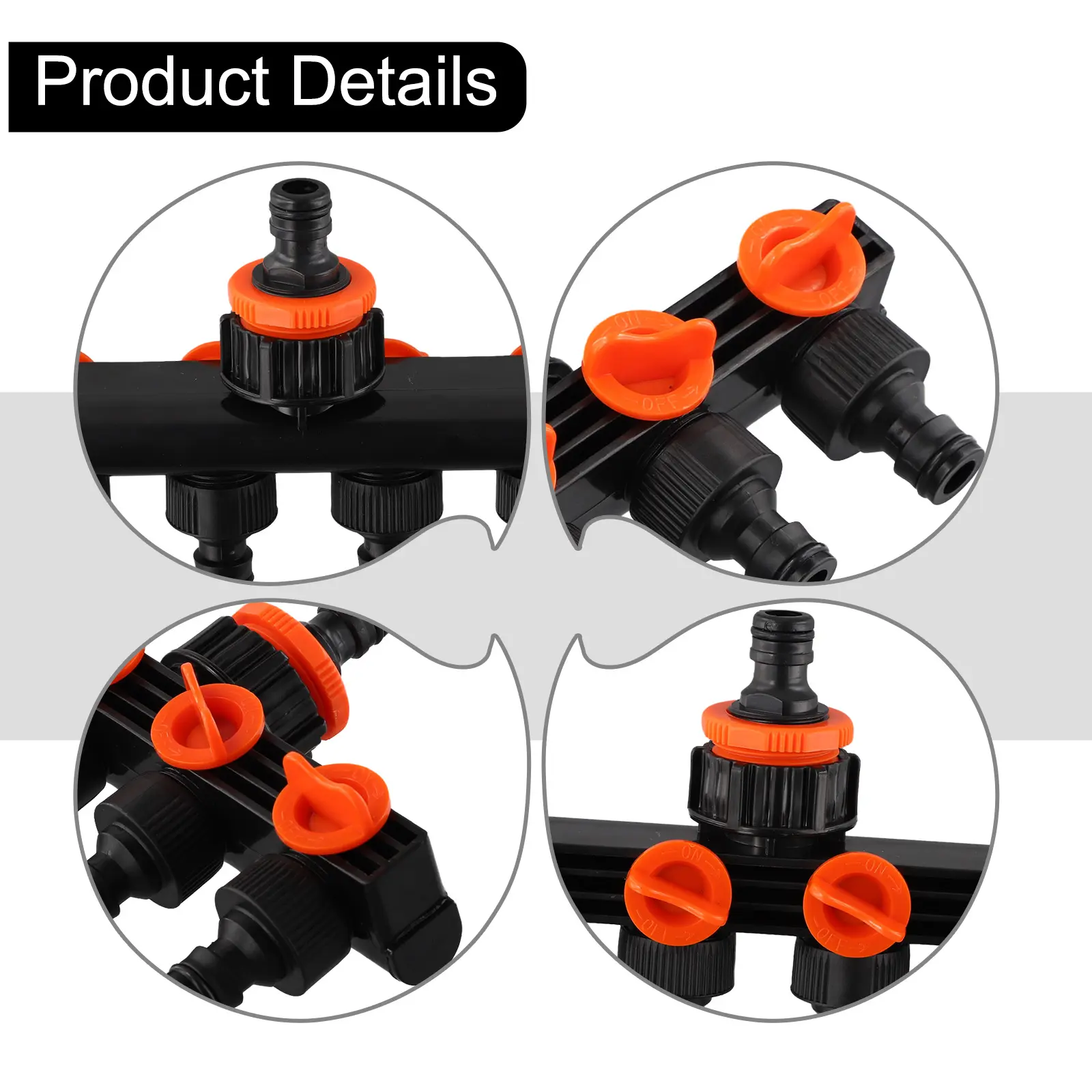 Distributor Faucet Faucet Dispenser Watering Connector With Valve 183*122MM 4 Way Hose Garden Water Pipe Separator