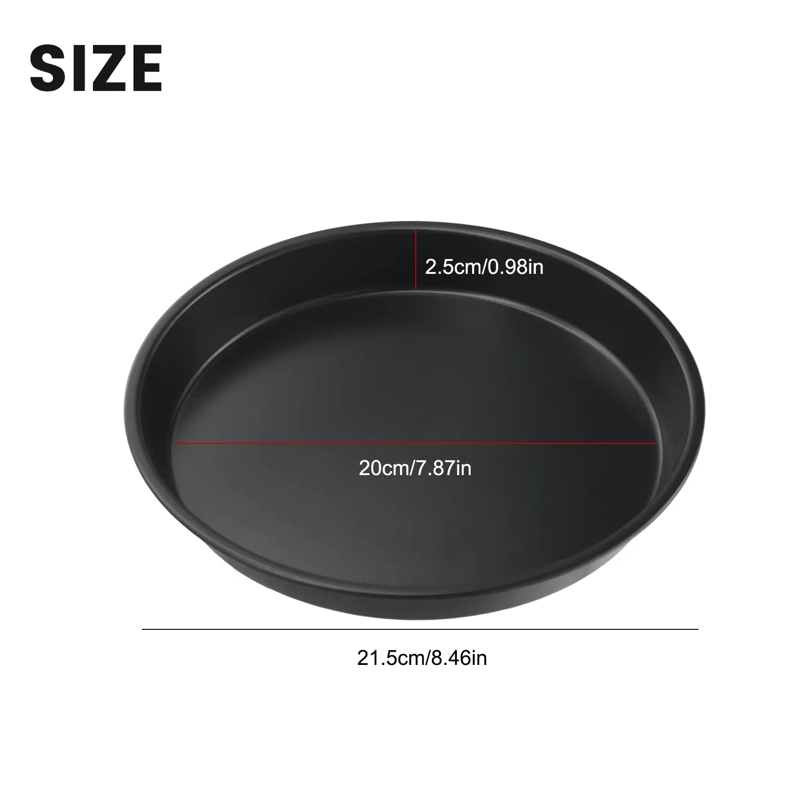 Practical Pizza Pan Delicate Non-Stick 6-10In Black Carbon Steel Chip Tray Dish High Quality Microwave Oven Pan