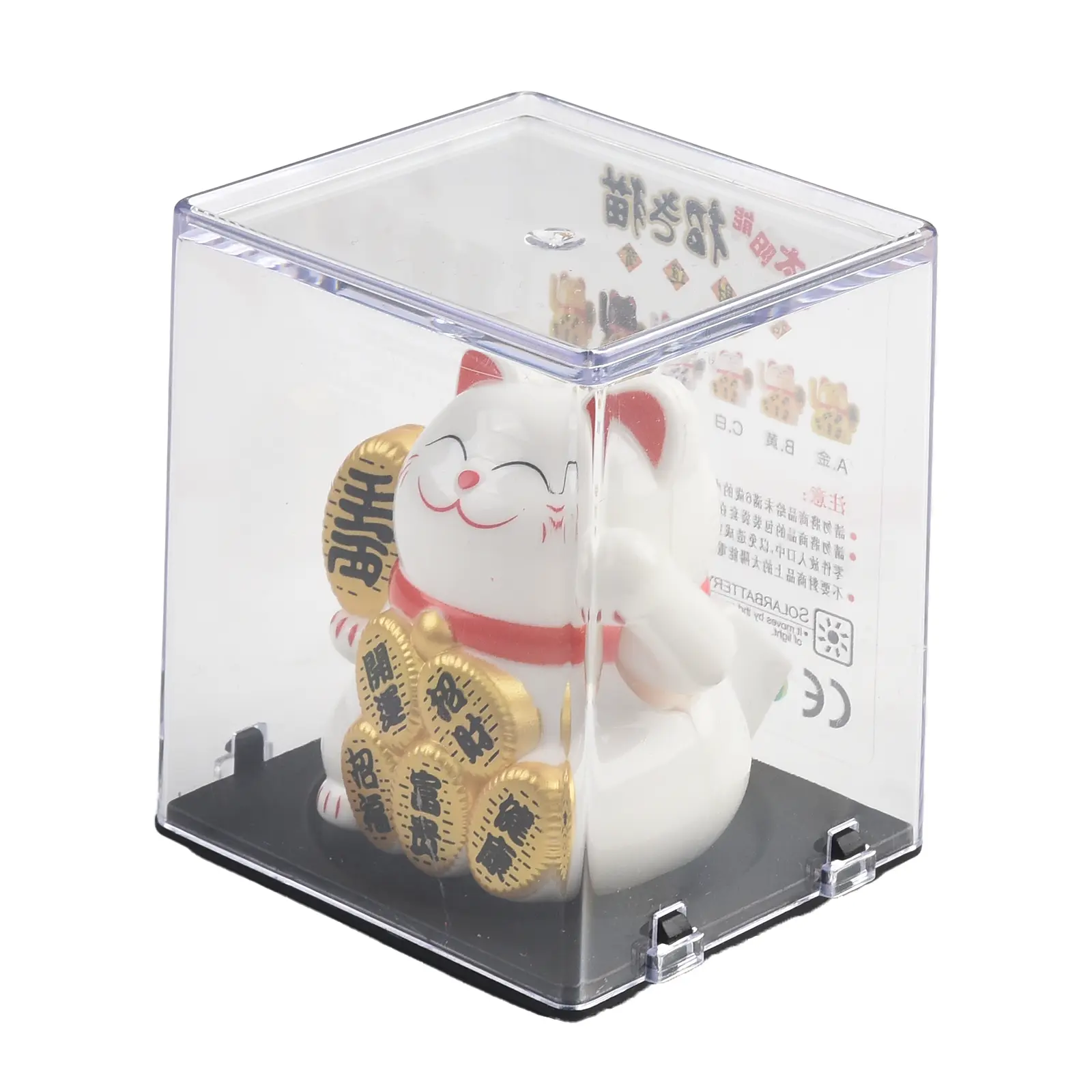 Wealth Waving Hand Cat Chinese Lucky Cat Cartoon Ornament Cute Waving Arm Beckoning Fortune Cat For Home Office Decoration