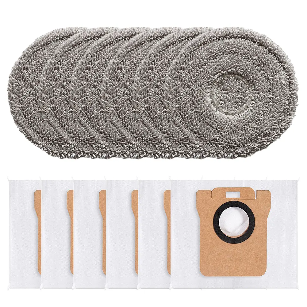 For Xiaomi X20 Plus For Dreame For L10 Ultra Robot Vacuum 6 Mop Pads 6 Dust Bags Mop Cloth Dust Bags Kit
