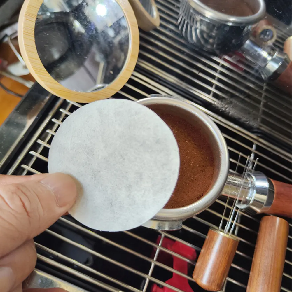 Powder Bowl Filters Coffee Filter Paper White/Brown 100 Pcs 51mm/53mm/58mm For Espresso Coffee Maker Good Toughness