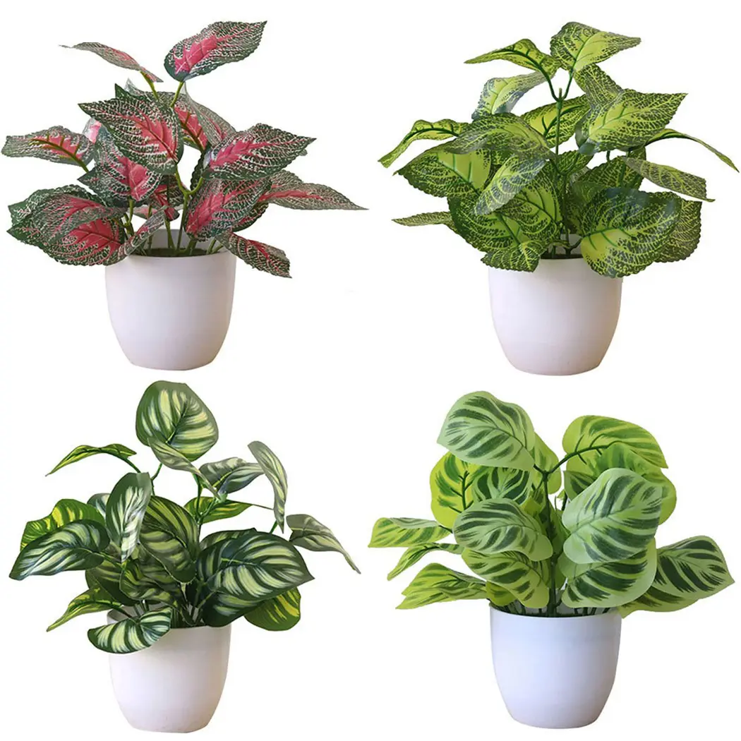 1pc Artificial Bonsai Flower Foliage Plant Potted Home Living Room Garden Office Restaurant Desktop Bonsai Home Decoration