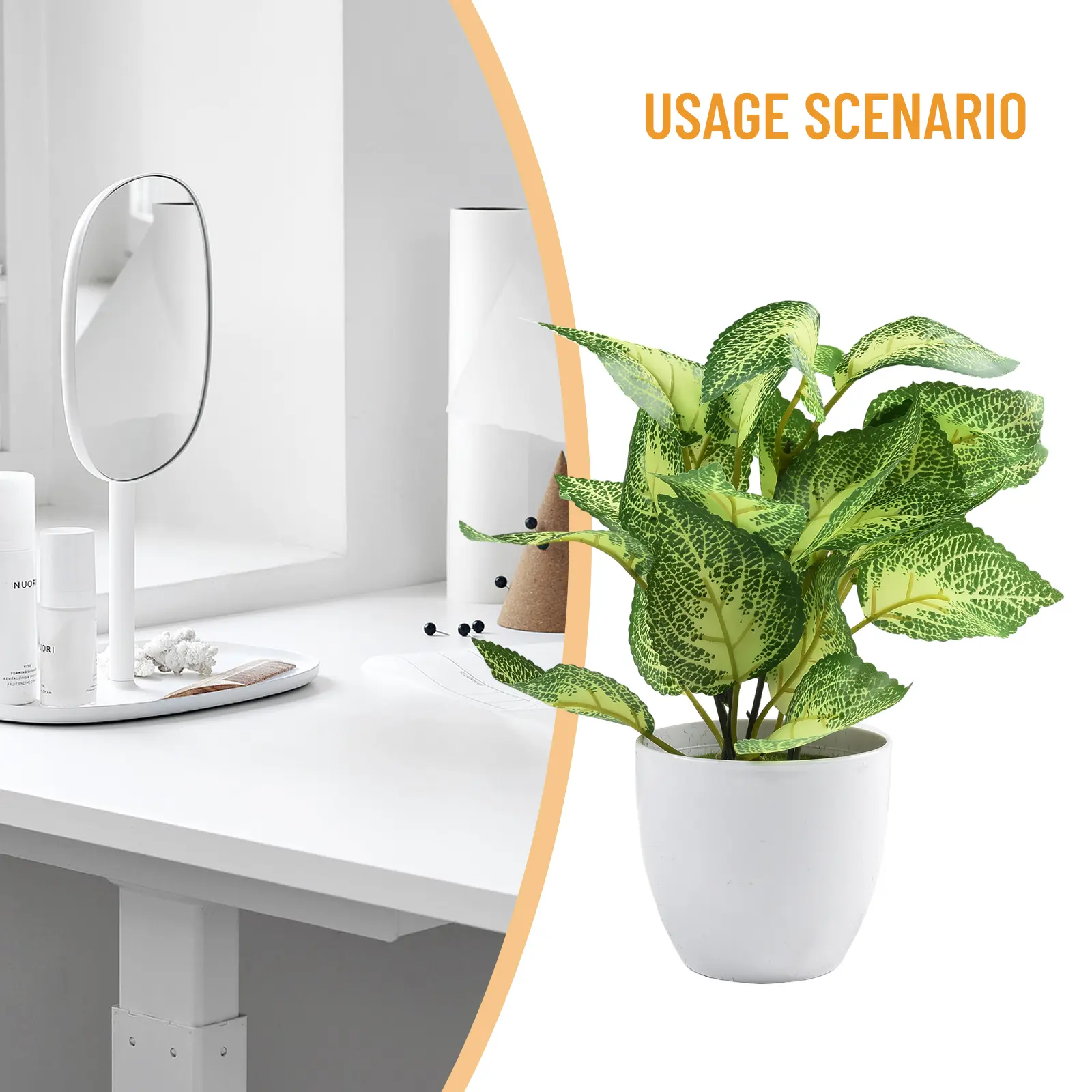 1pc Artificial Bonsai Flower Foliage Plant Potted Home Living Room Garden Office Restaurant Desktop Bonsai Home Decoration